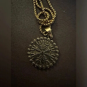 Enchanted Viking Gold Pendant Necklace